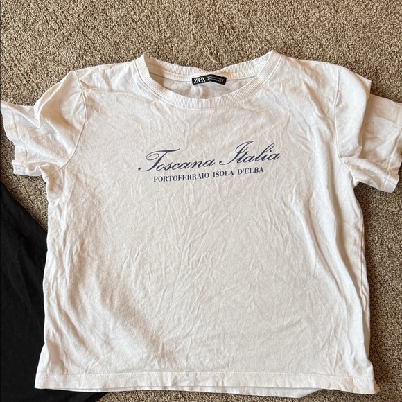 Zara White T-Shirt with Graphic Print - Picture 2 of 5